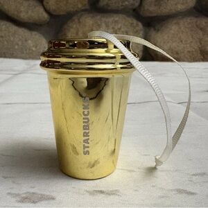 Starbucks 2012 Gold To-Go Cup Xmas Ornament